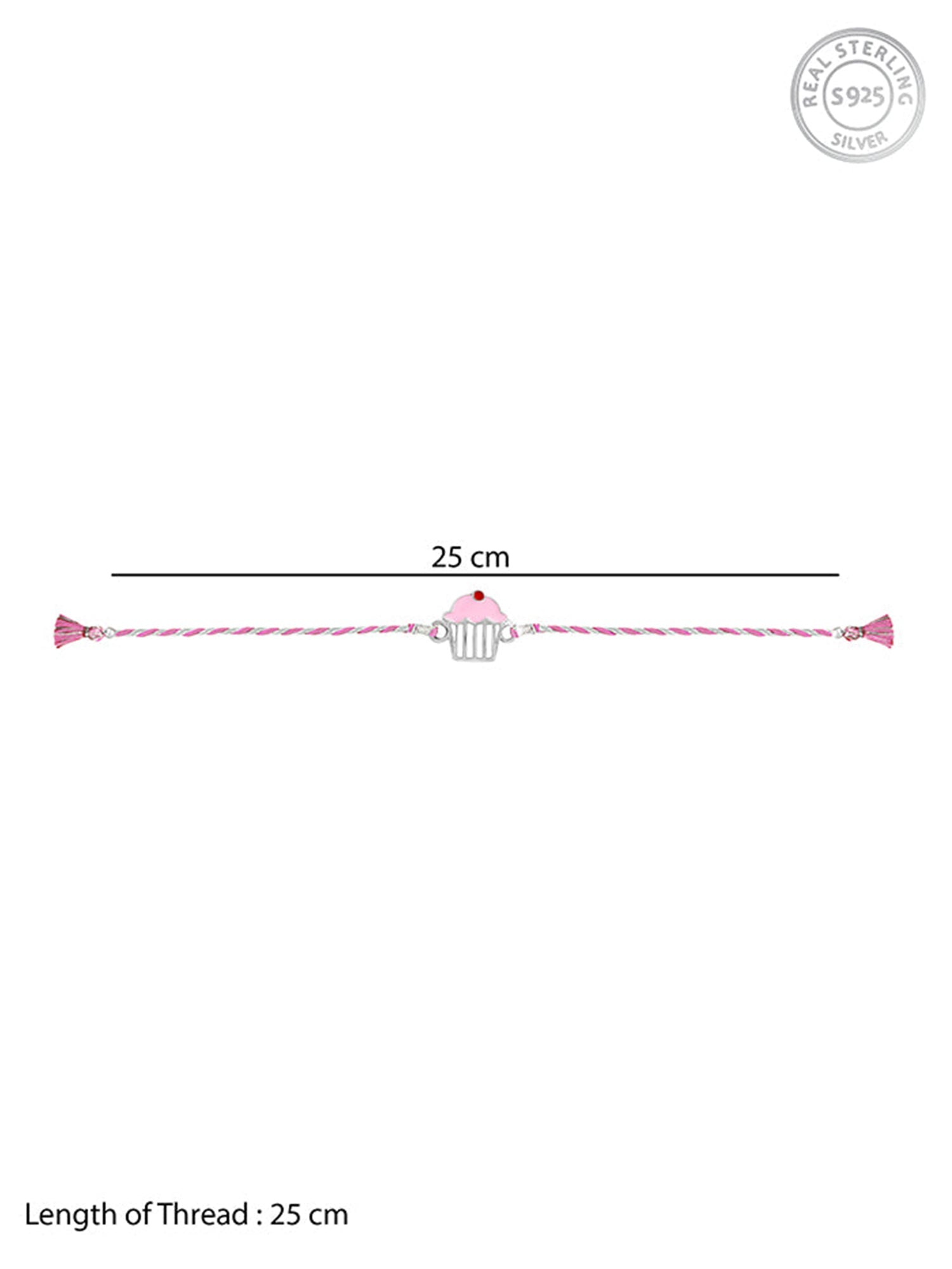 Silver Cup Cake Rakhi for Kids