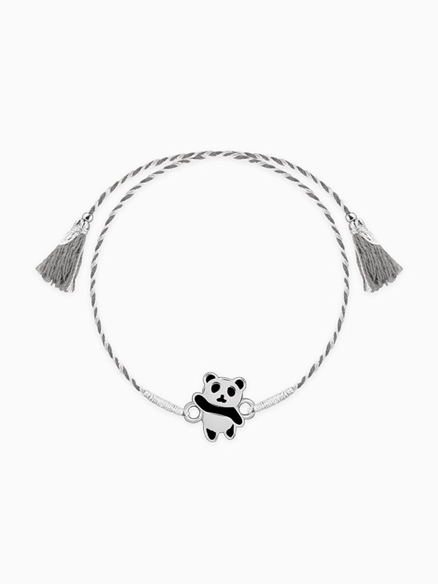 Silver Cute Panda Kids Rakhi