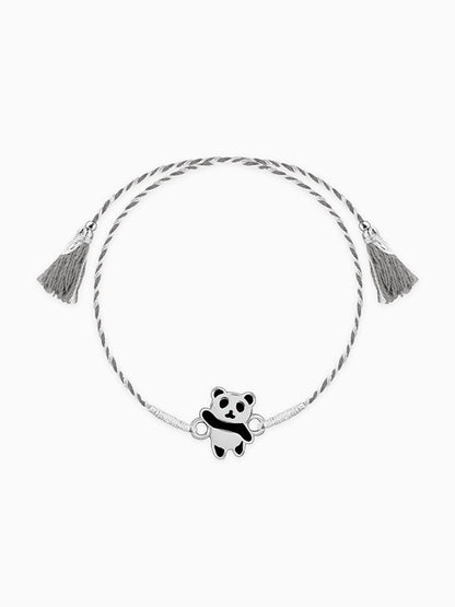 Silver Cute Panda Kids Rakhi