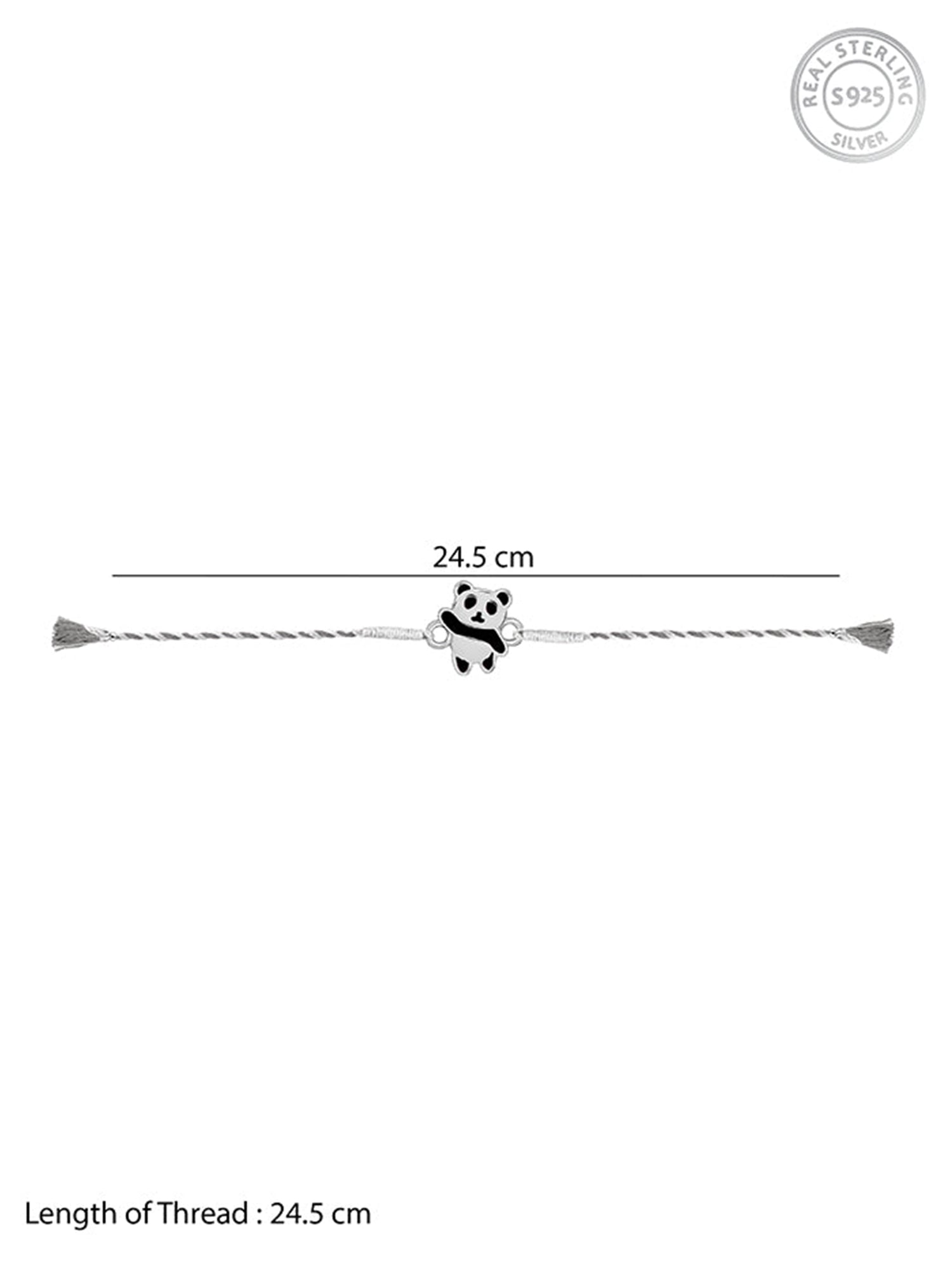 Silver Cute Panda Kids Rakhi