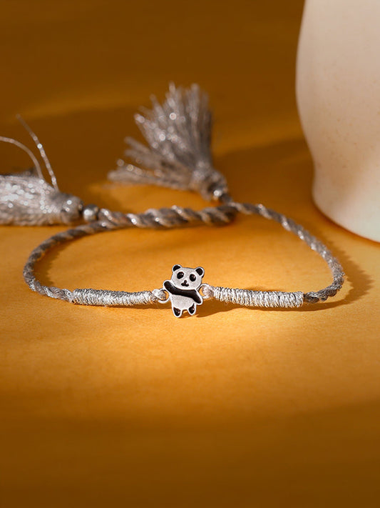 Silver Cute Panda Kids Rakhi