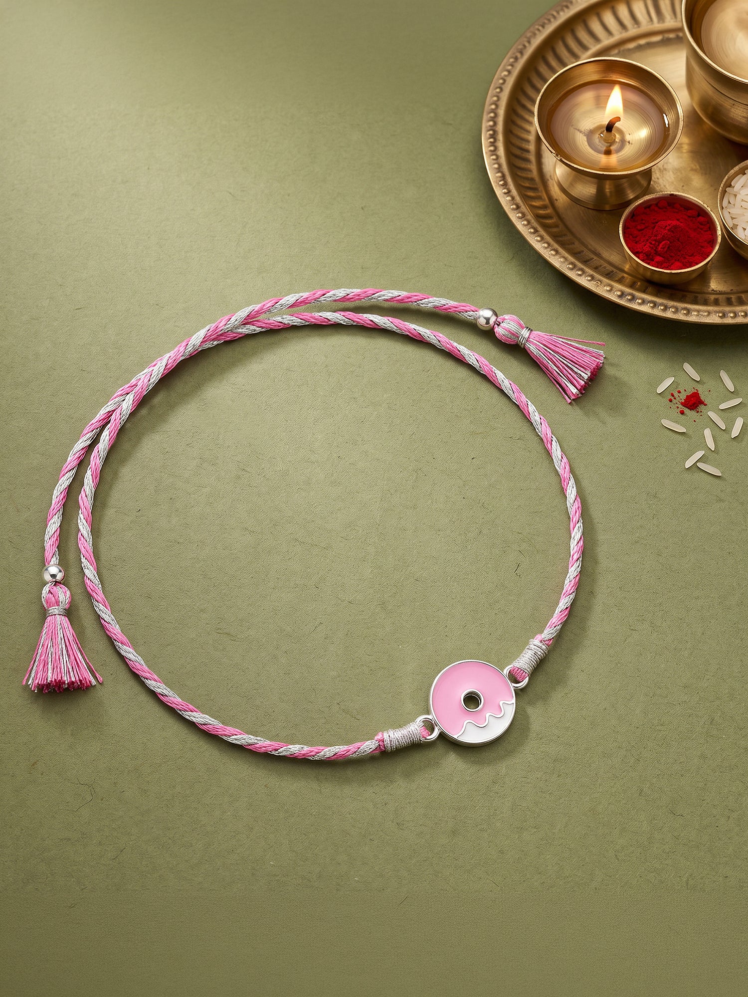 Silver Donut Kids Rakhi