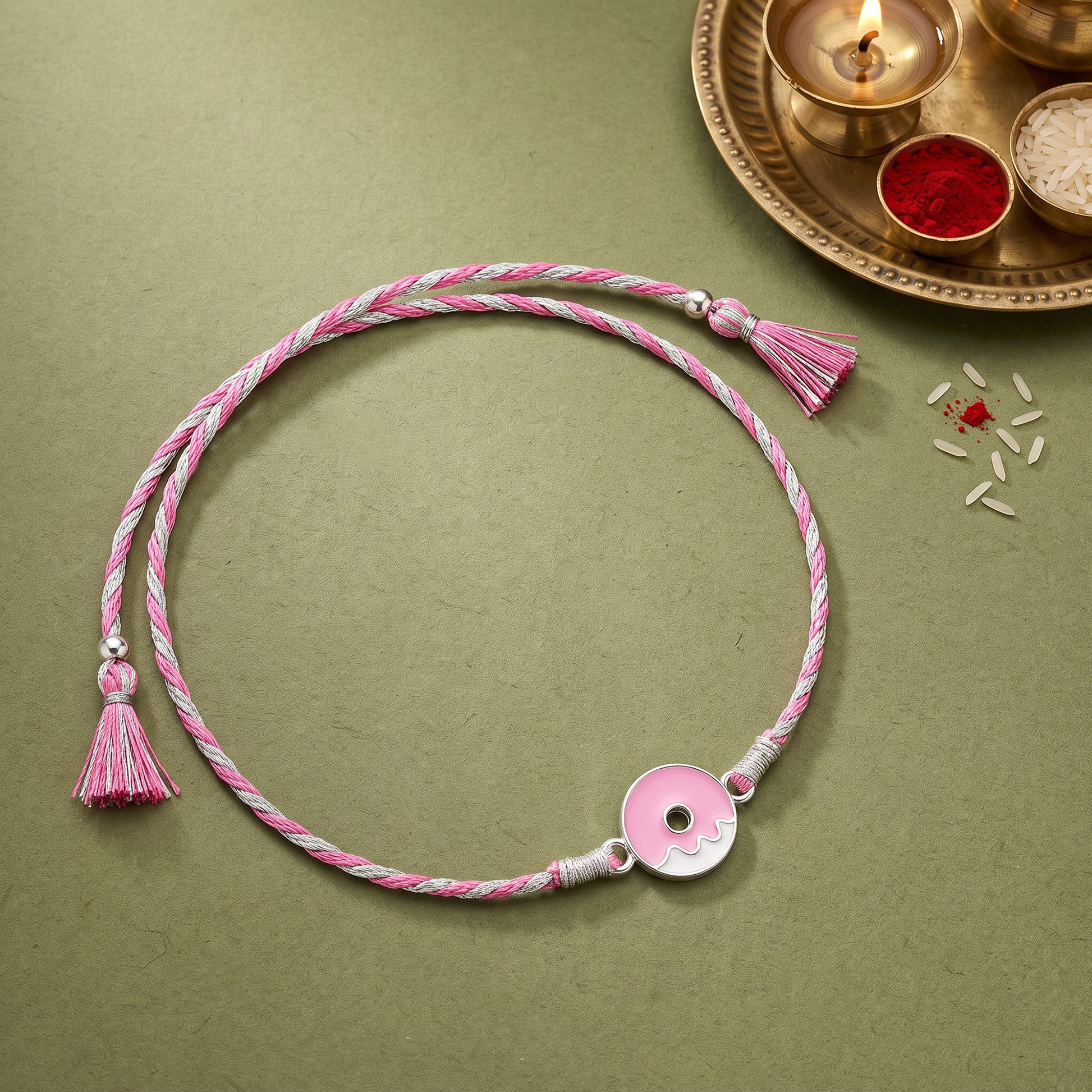 Silver Donut Kids Rakhi