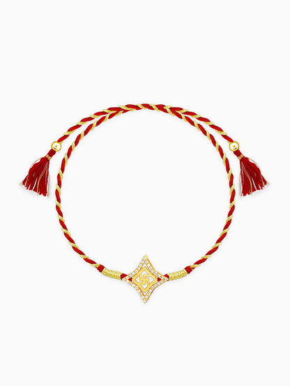 Golden Divine Swastik Rakhi