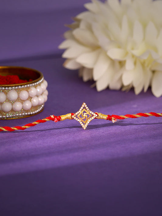 Golden Divine Swastik Rakhi