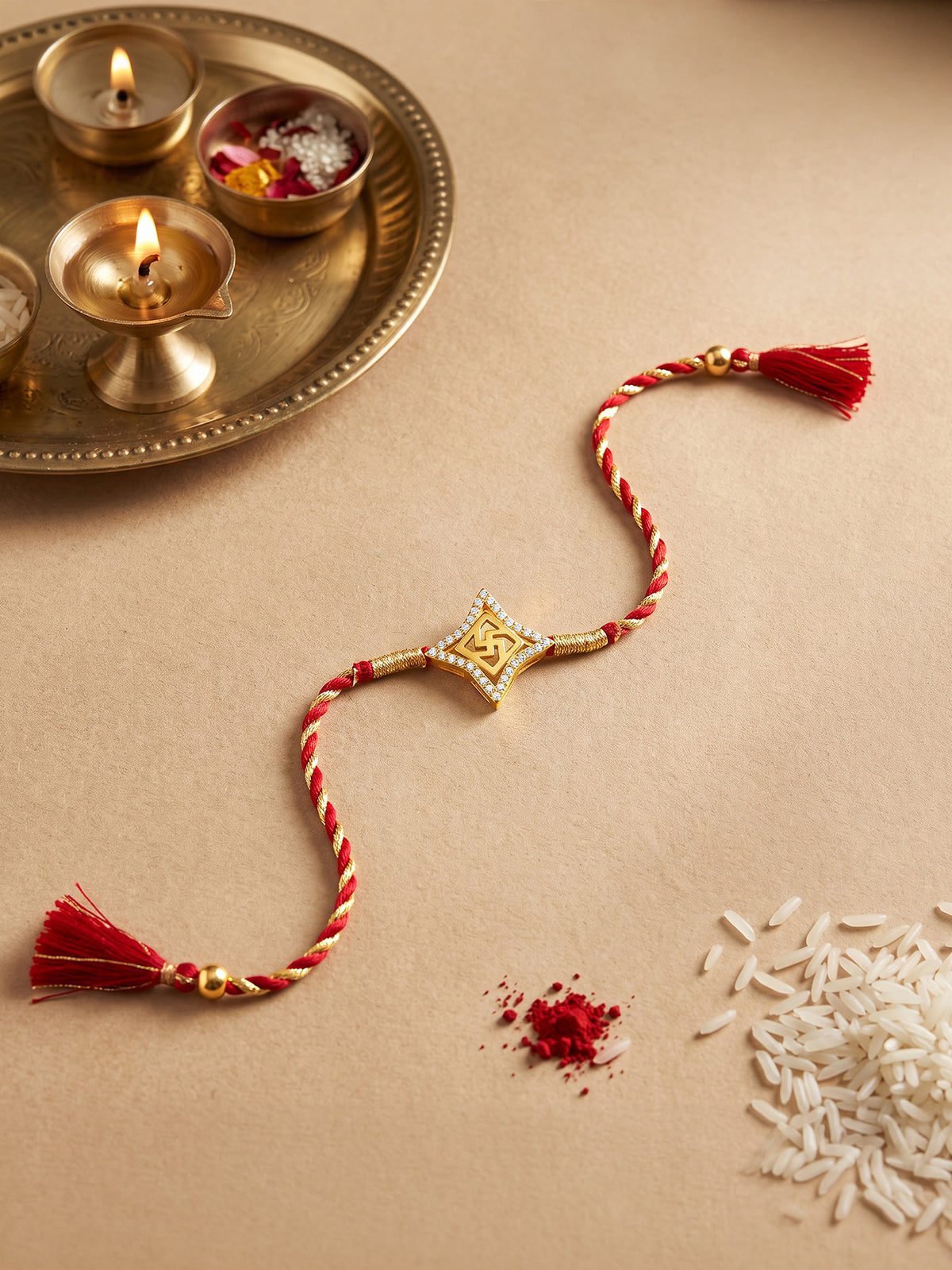 Golden Divine Swastik Rakhi