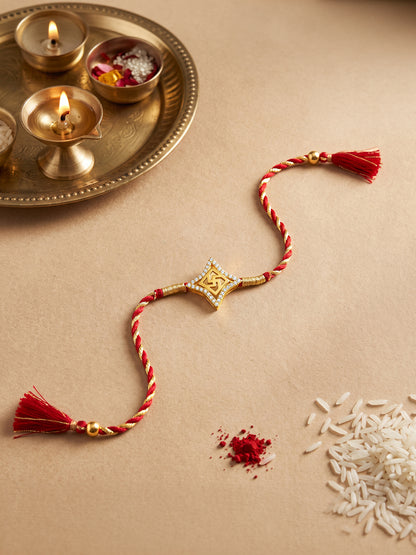 Golden Divine Swastik Rakhi
