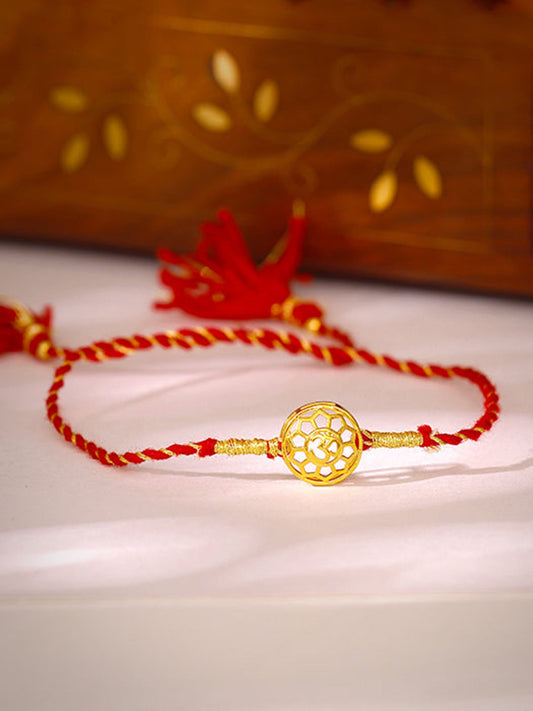 Golden Circular Om Rakhi