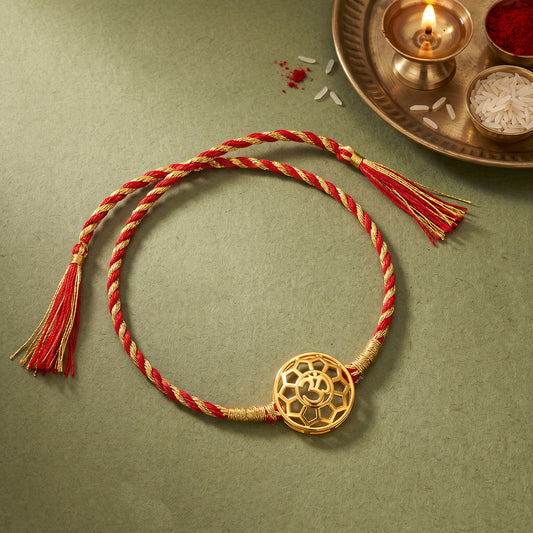 Golden Circular Om Rakhi