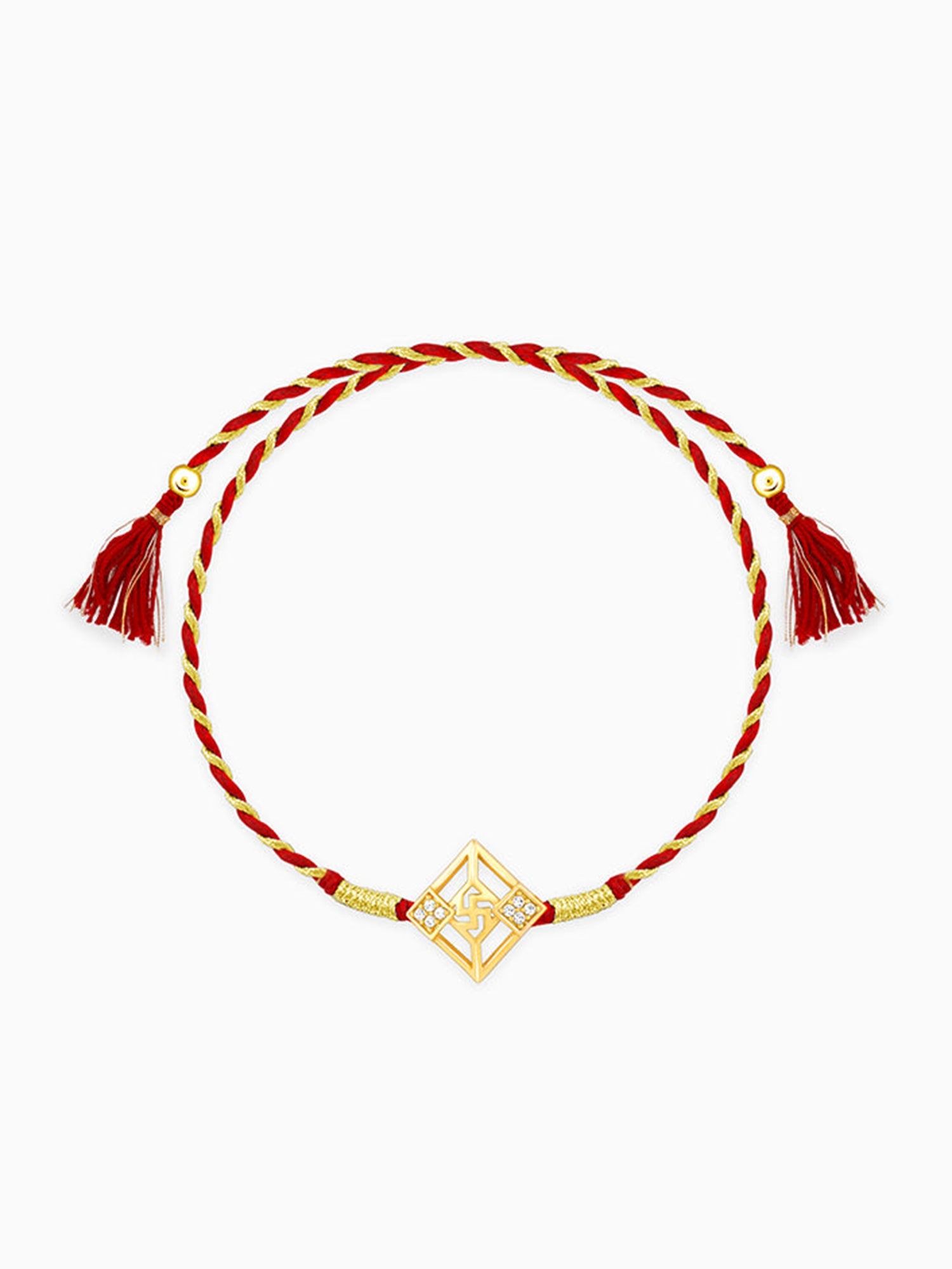 Golden Swastik Square Rakhi