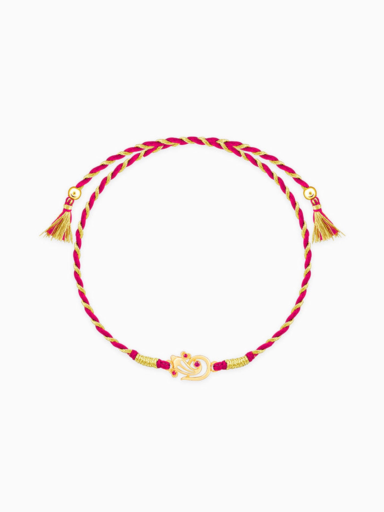Golden Elegant Ganesha Rakhi