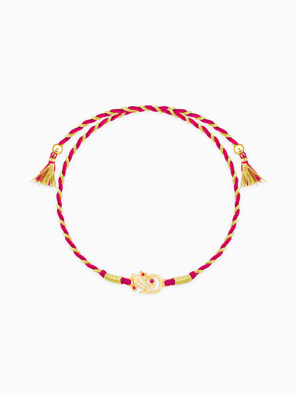 Golden Elegant Ganesha Rakhi