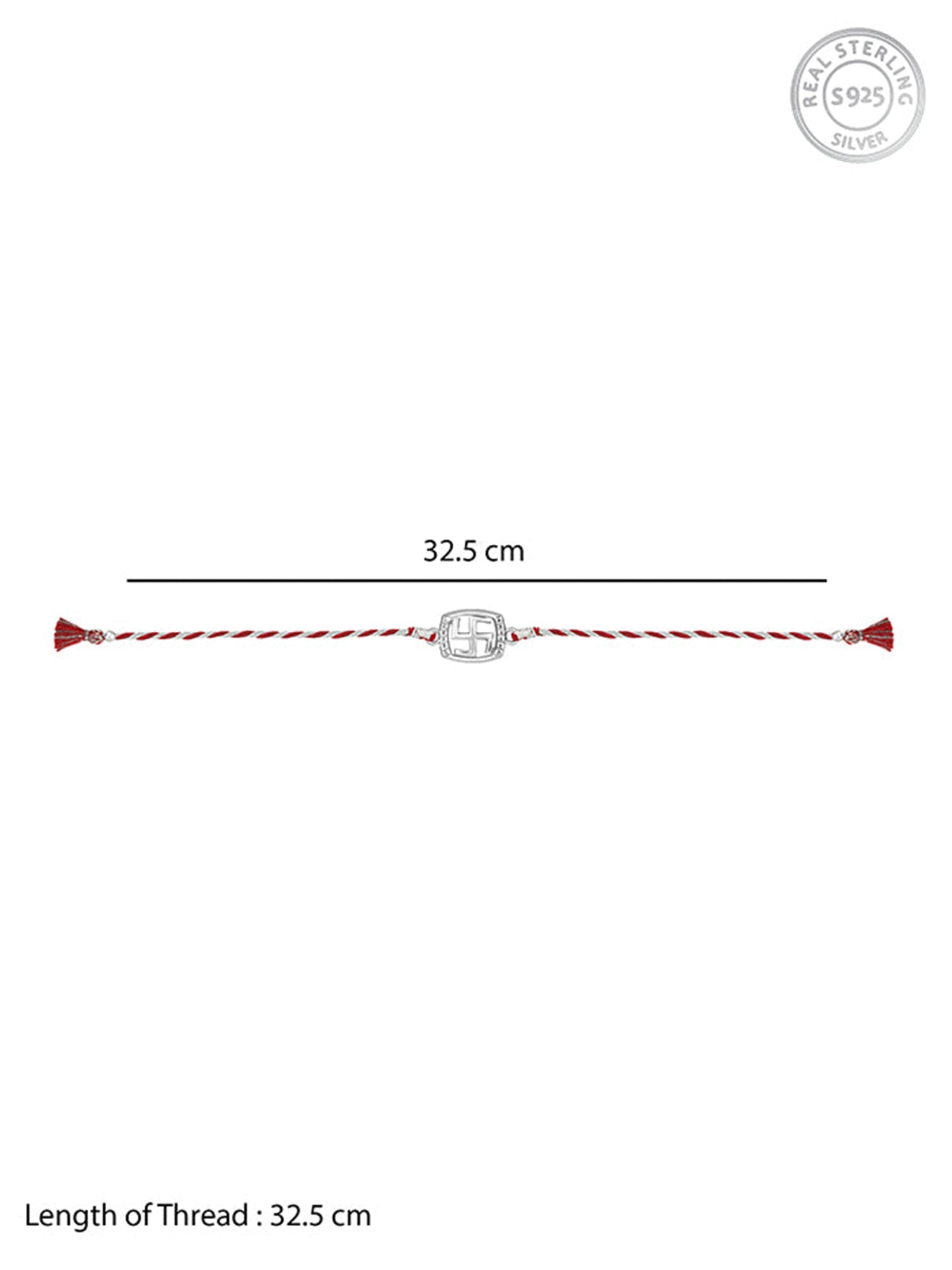 Silver Swastik In Square Rakhi