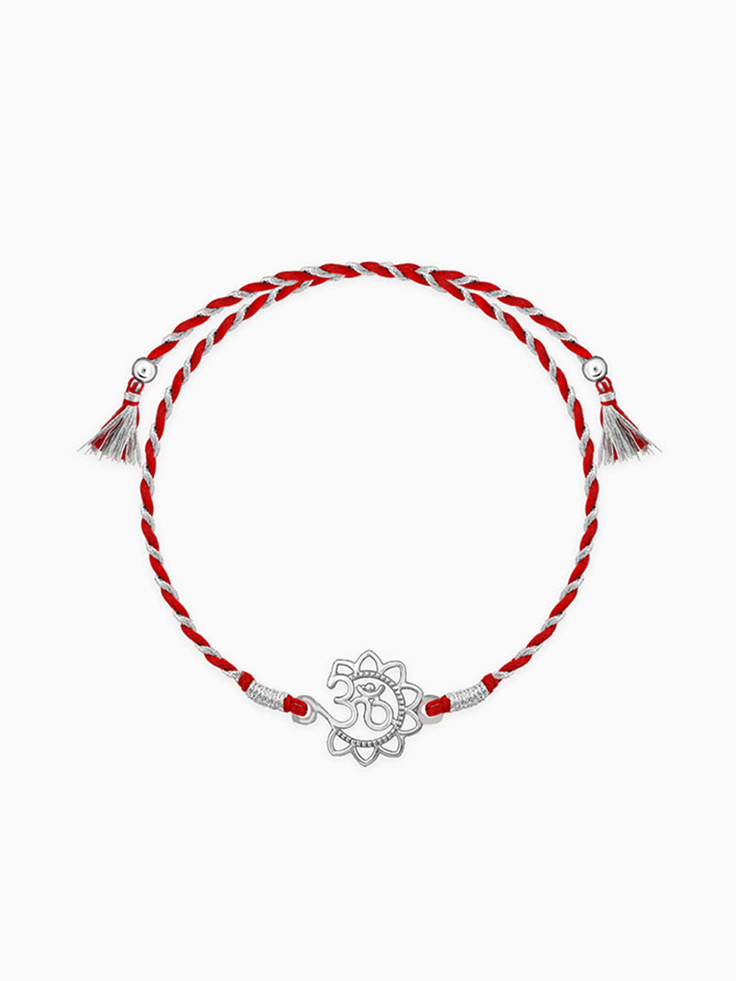 Silver Floral Om Rakhi