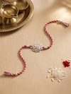 Silver Floral Om Rakhi