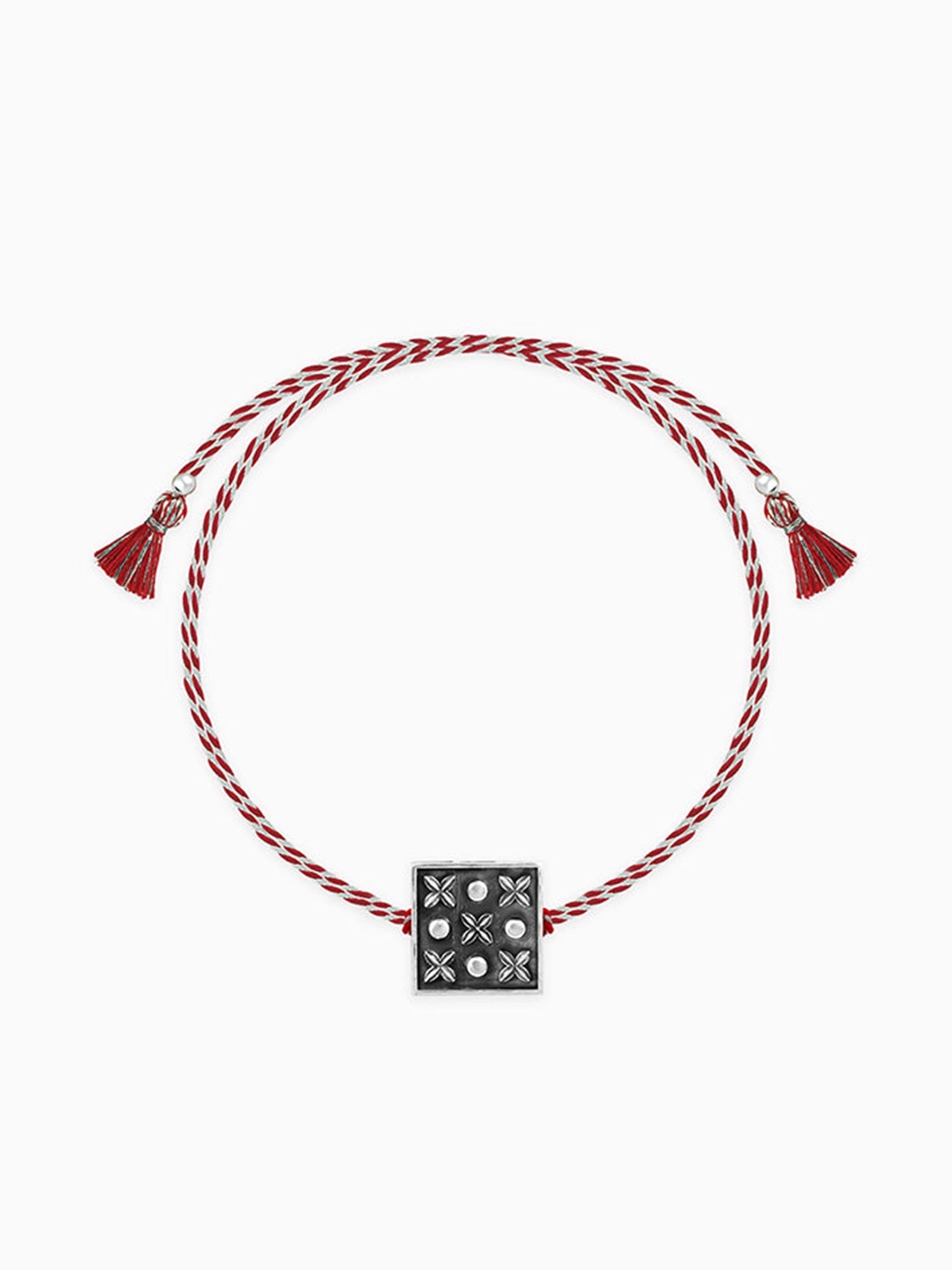 Oxidised Silver Square Rakhi