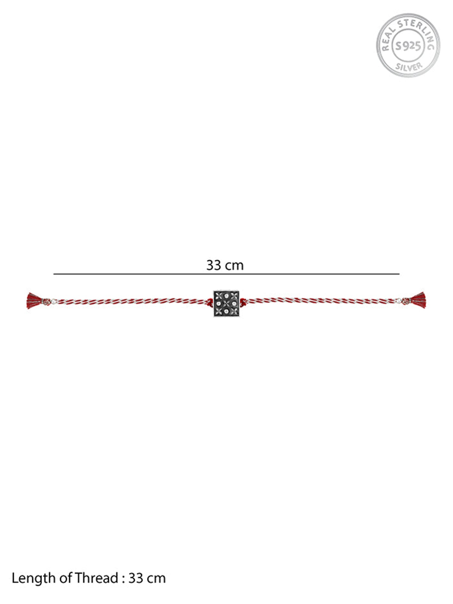 Oxidised Silver Square Rakhi