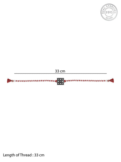 Oxidised Silver Square Rakhi