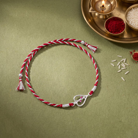 Silver Sibling Connection Rakhi