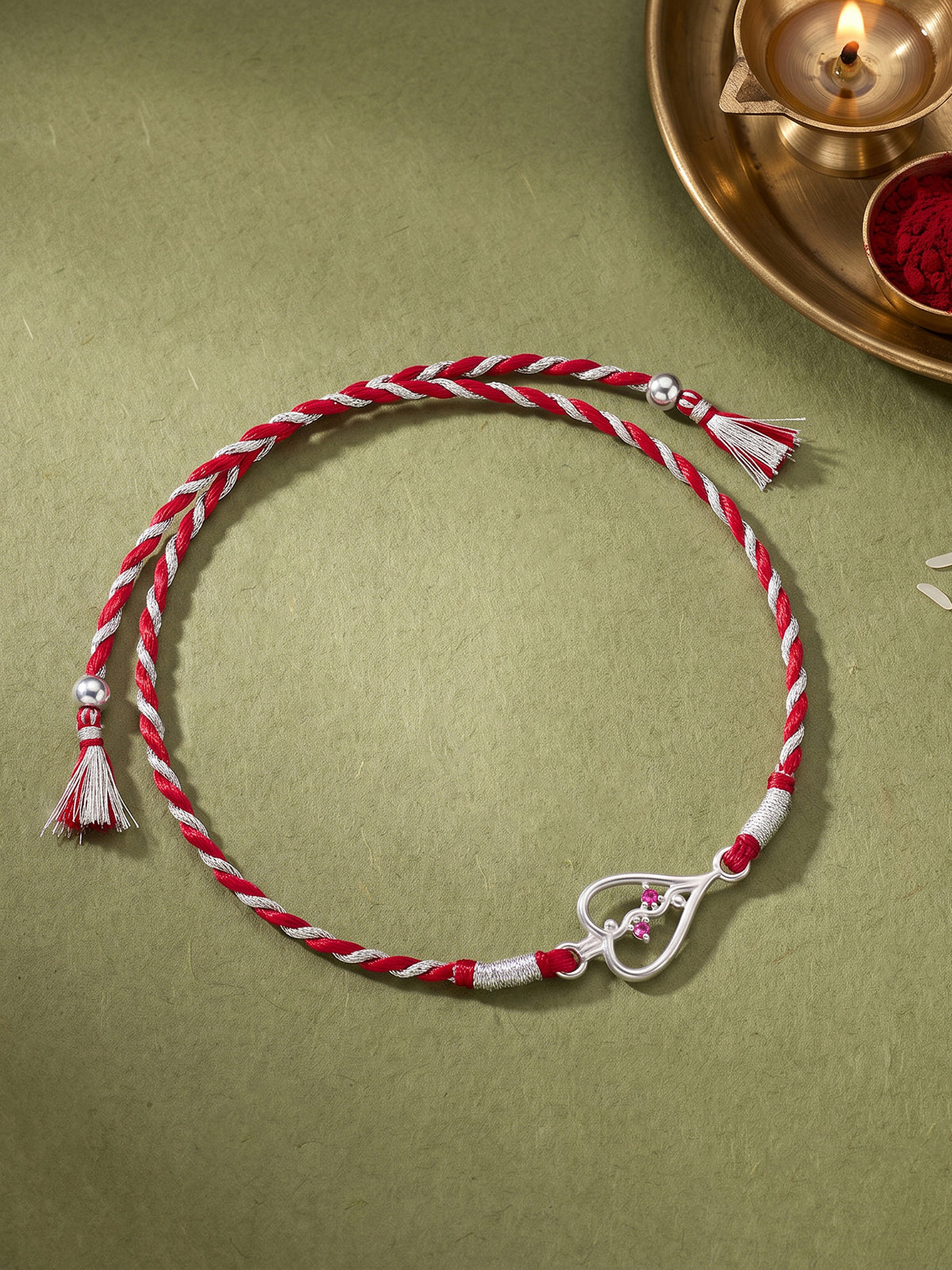 Silver Sibling Connection Rakhi