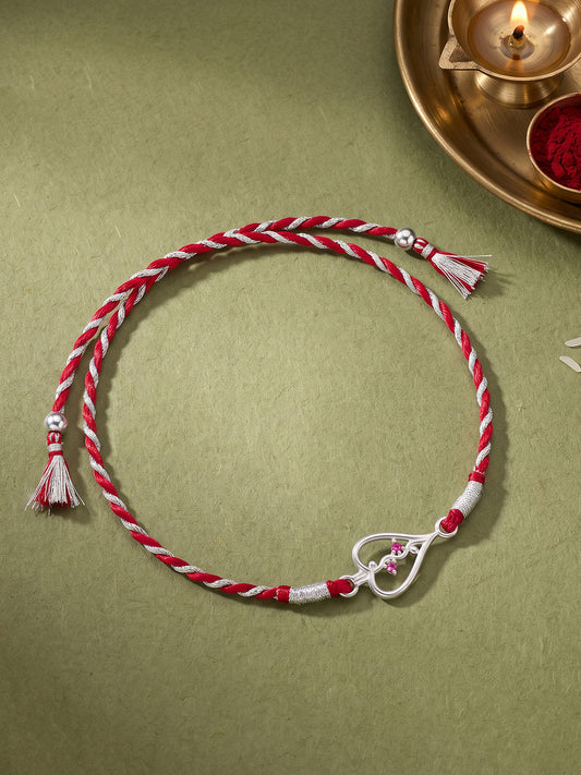 Silver Sibling Connection Rakhi