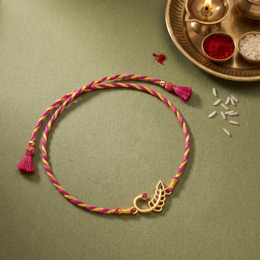Golden New Leaf Rakhi