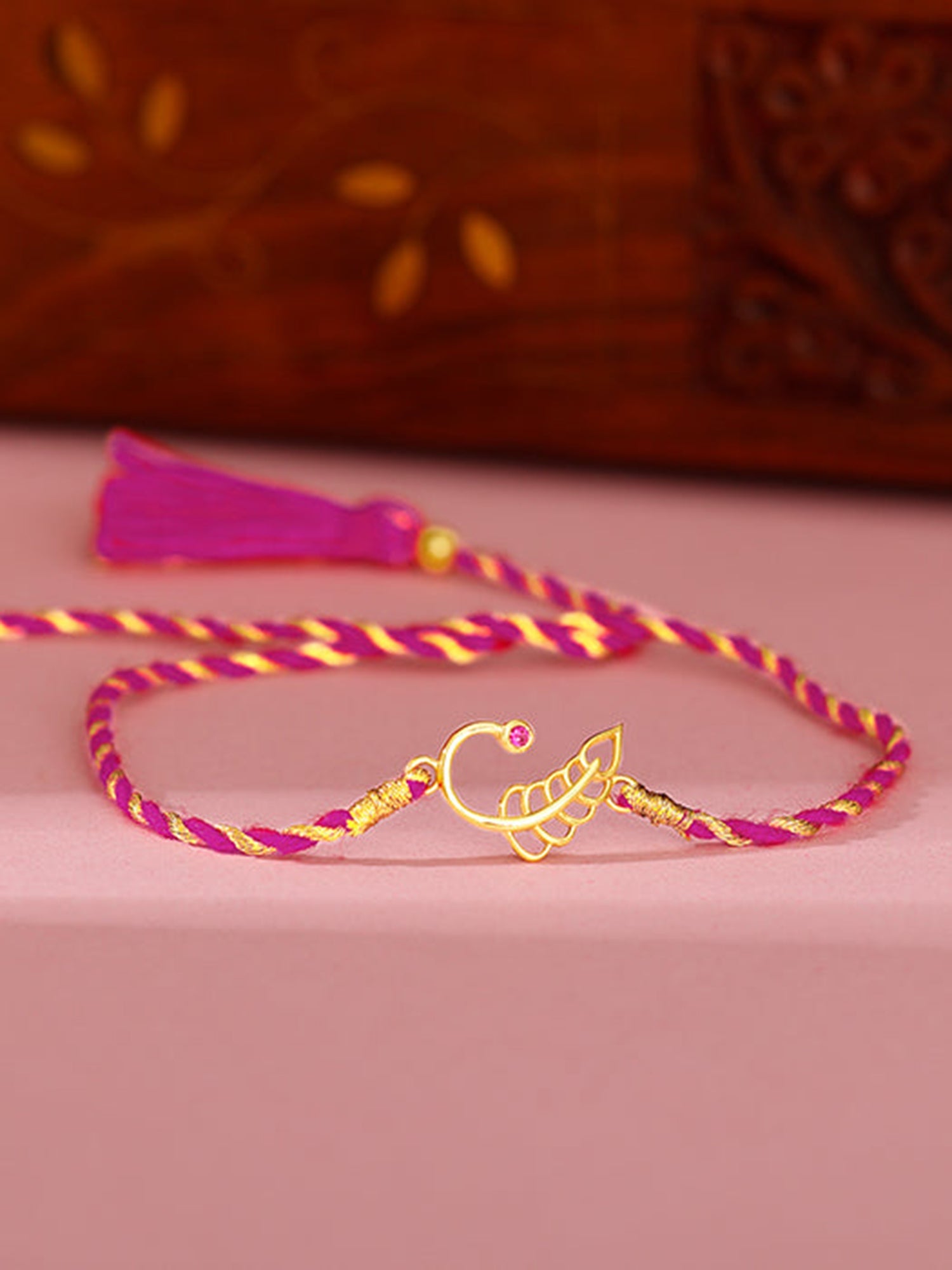 Golden New Leaf Rakhi