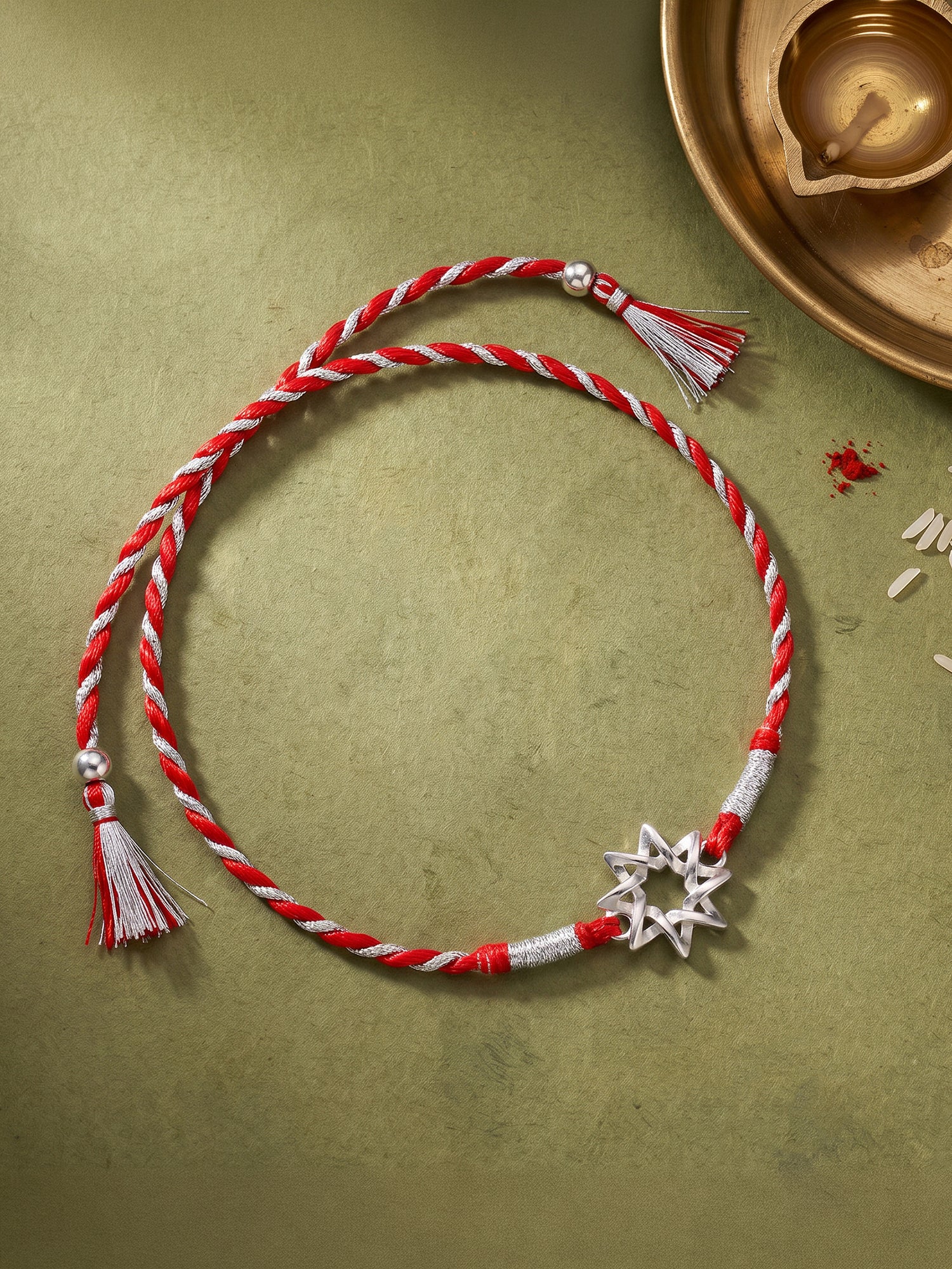 Silver Sparkling Star Rakhi