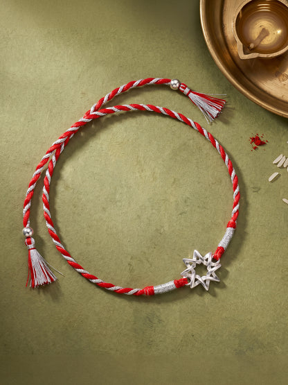 Silver Sparkling Star Rakhi