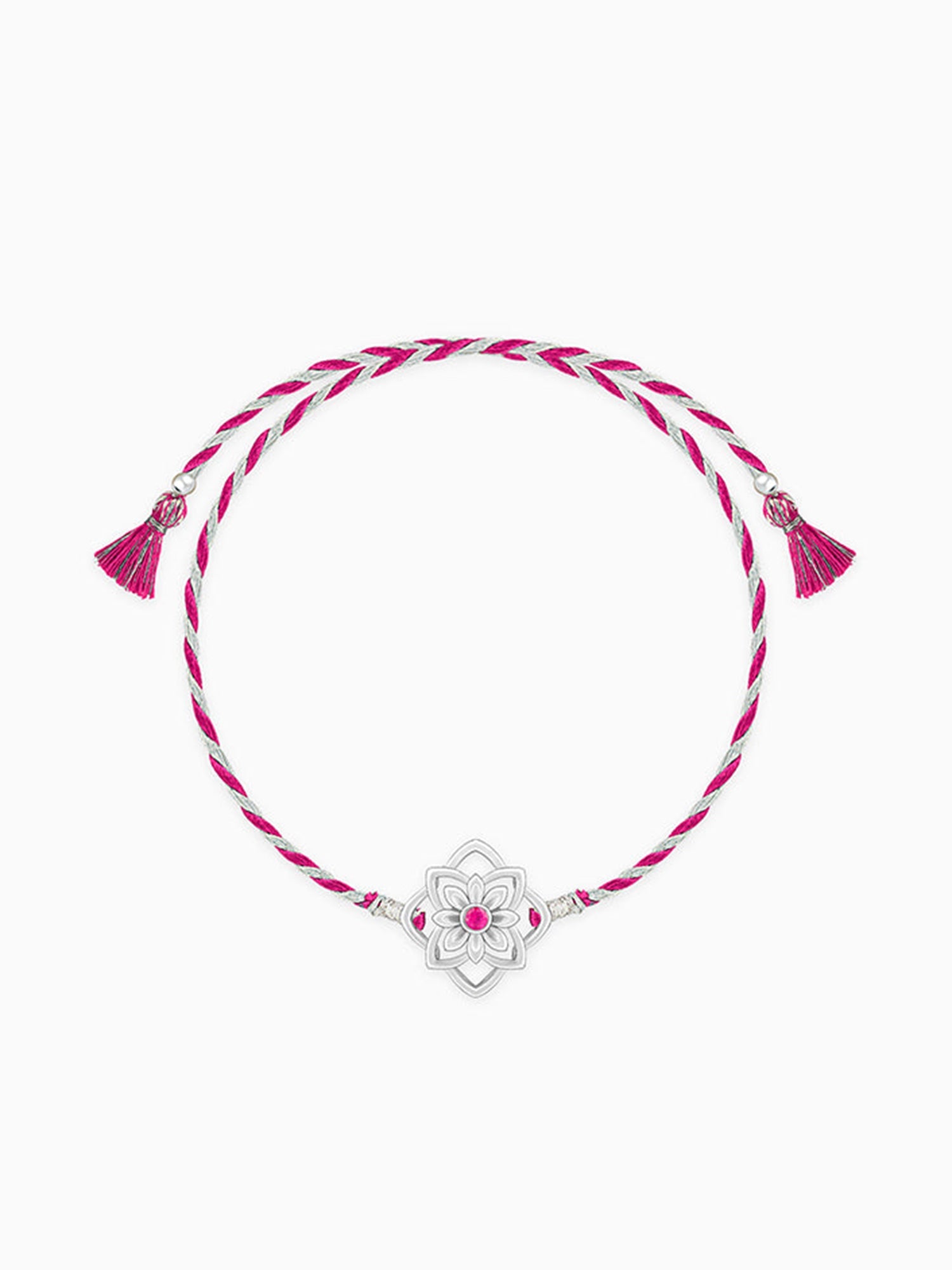 Silver Floral Sparkle Rakhi