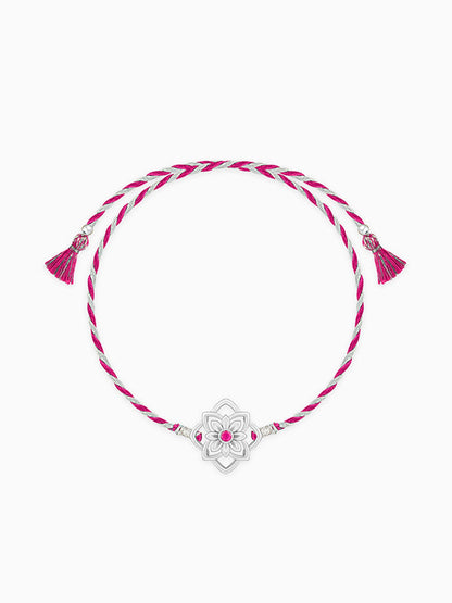 Silver Floral Sparkle Rakhi