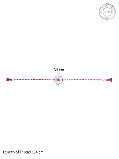Silver Floral Sparkle Rakhi