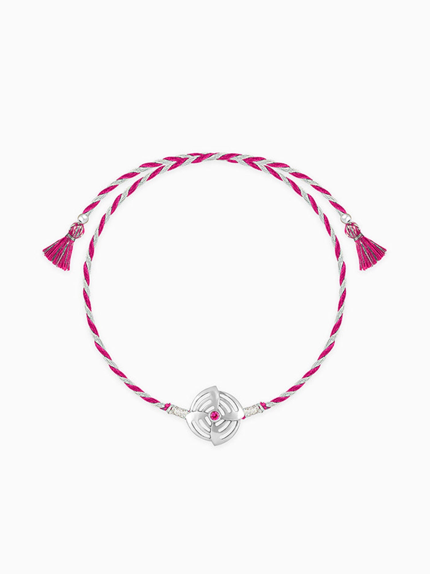 Silver Elegant Circle Rakhi