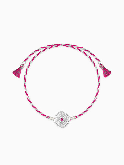 Silver Elegant Circle Rakhi