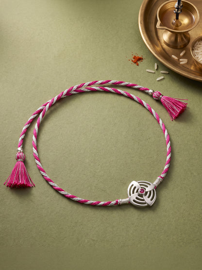 Silver Elegant Circle Rakhi