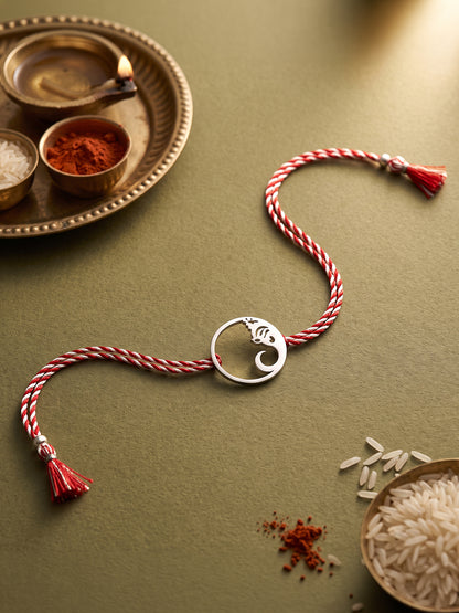 Oxidised Silver Lord Ganesha Halo Rakhi