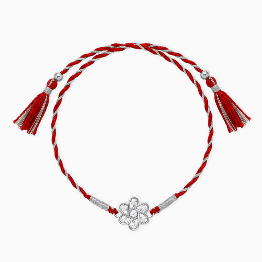 Silver Flowery Rakhi