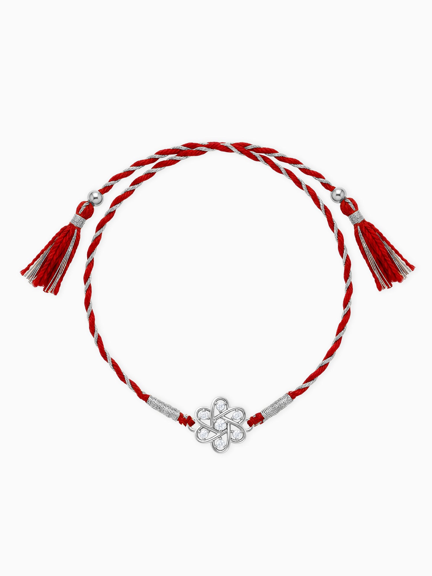 Silver Flowery Rakhi