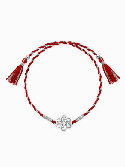 Silver Flowery Rakhi
