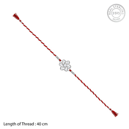 Silver Flowery Rakhi