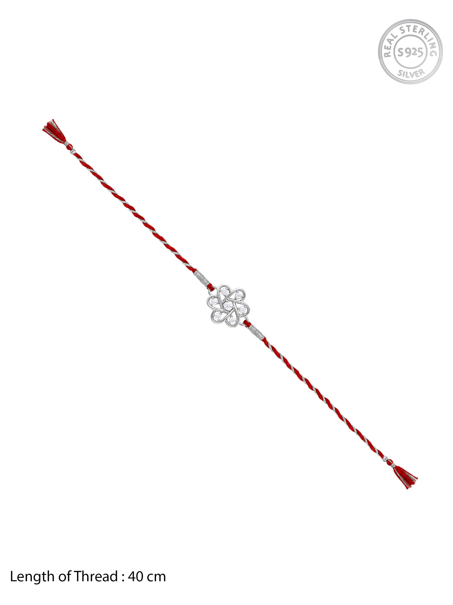 Silver Flowery Rakhi
