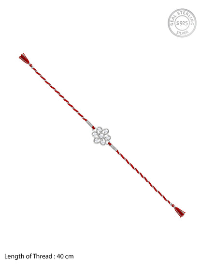 Silver Flowery Rakhi