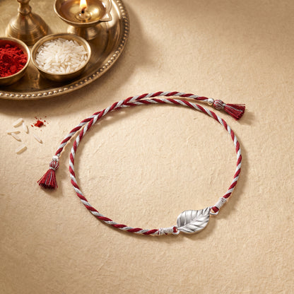 Silver Leafy Rakhi