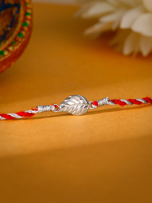 Silver Leafy Rakhi