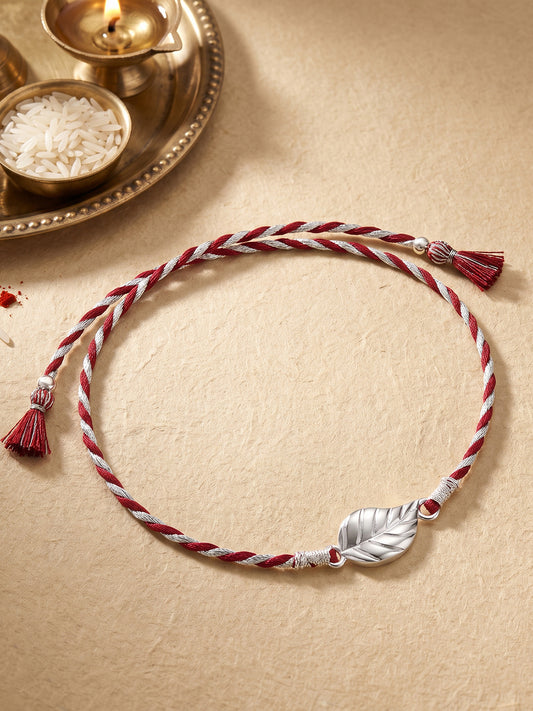 Silver Leafy Rakhi