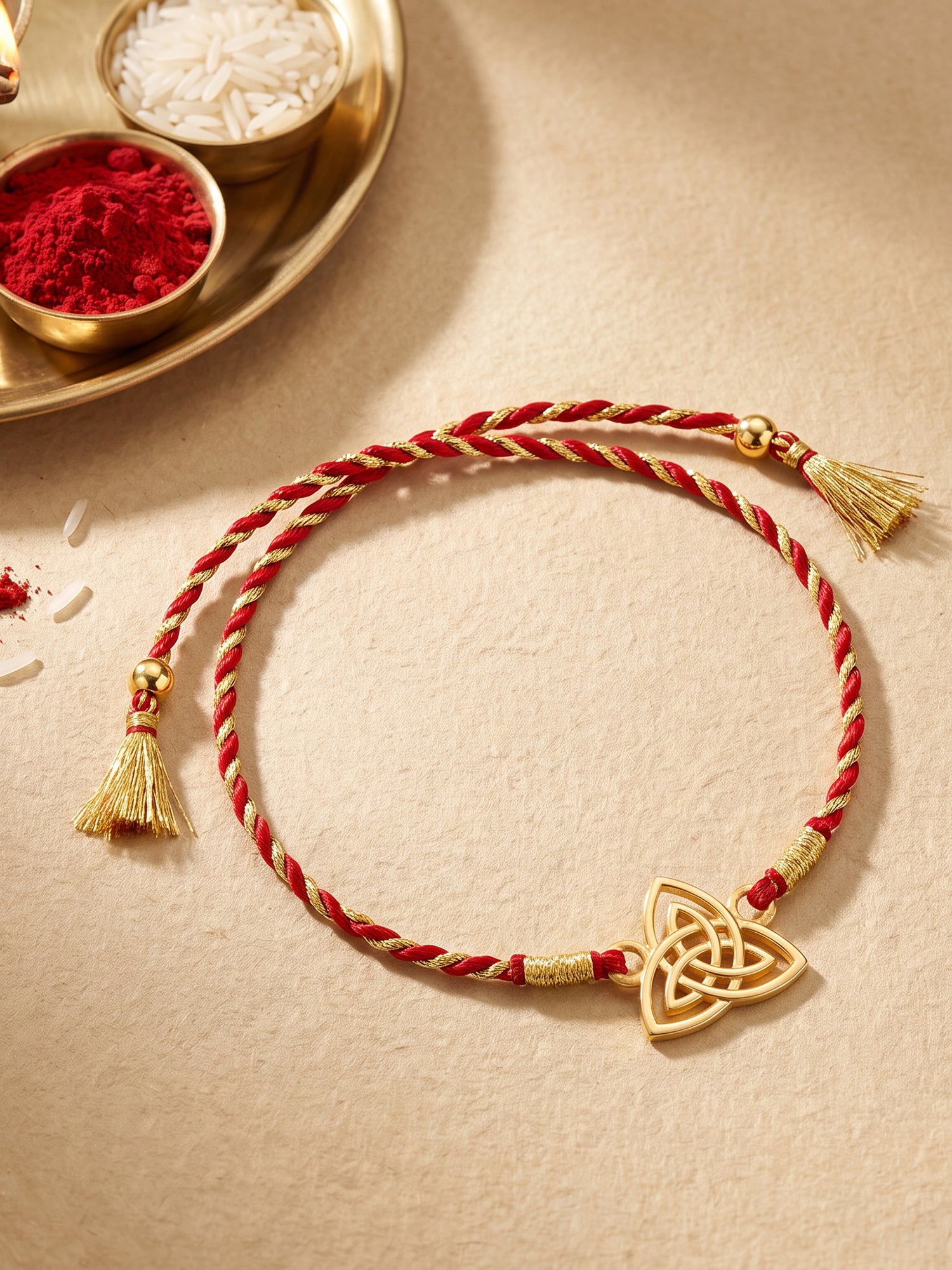 Golden Trinity Rakhi