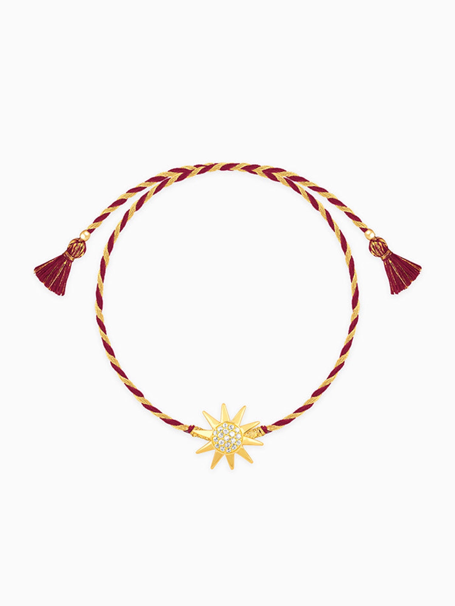 Golden Sparkling Sun Rakhi
