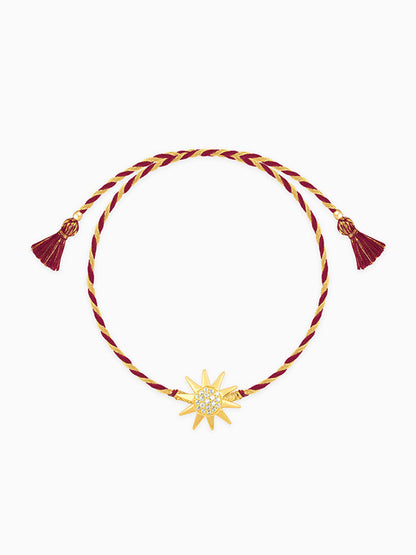Golden Sparkling Sun Rakhi