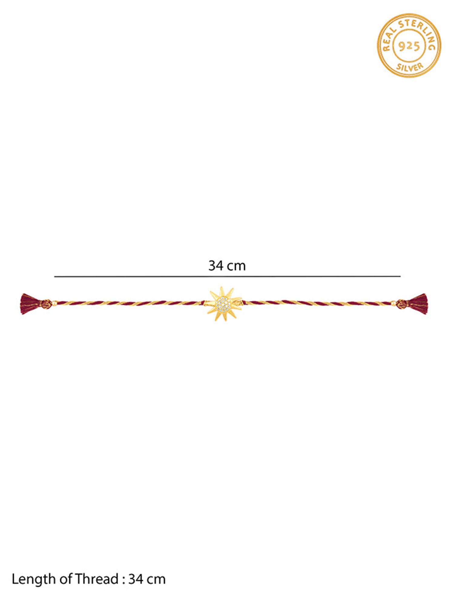 Golden Sparkling Sun Rakhi