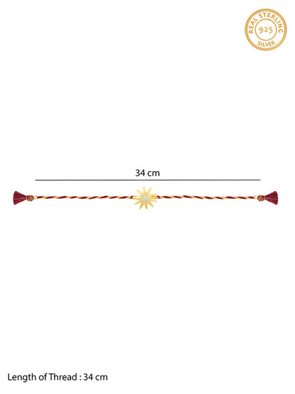 Golden Sparkling Sun Rakhi